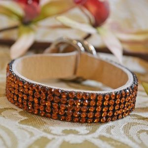 Pinkhouse Swarovski Copper Leather Bracelet